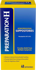PREPARATION H Hemorrhoid Suppositories 48 Count - Soothing Relief