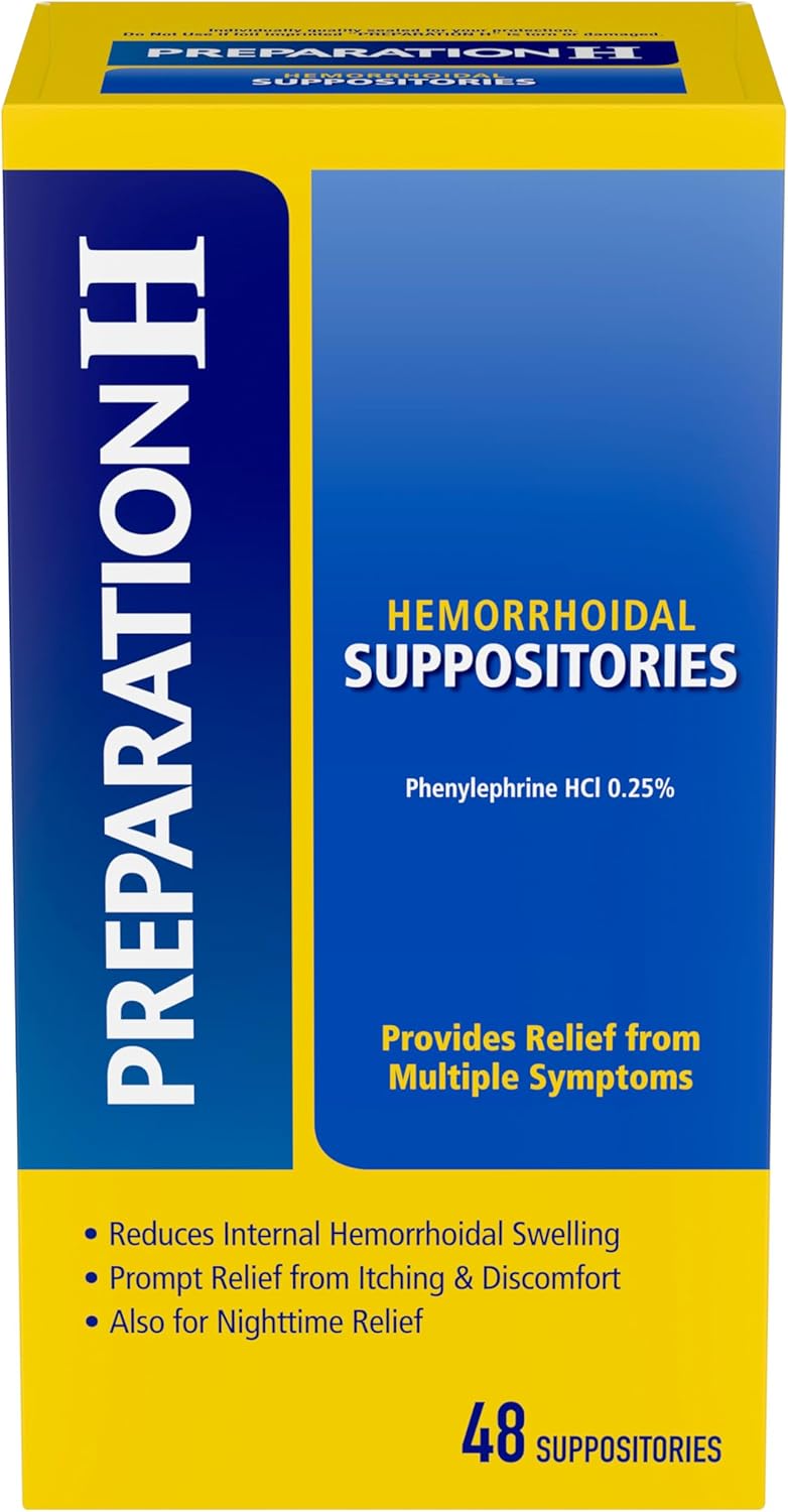 Preparation H Suppositories for Hemorrhoid Relief, 48 Count