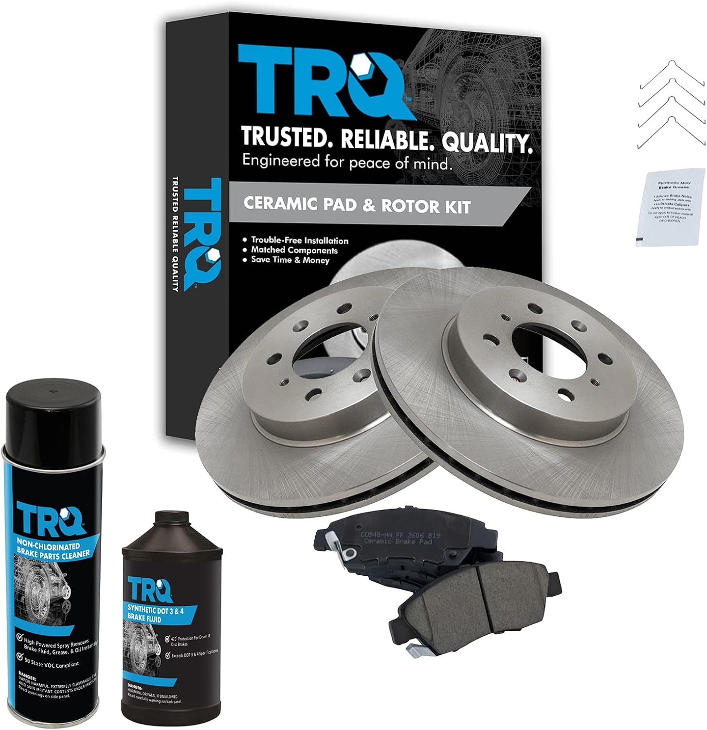 TRQ Front Brake Pad & Rotor Kit for Honda Civic & Fit Models