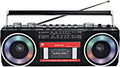 Retro 80s Cassette Player Recorder Boombox - Bluetooth & Radio
