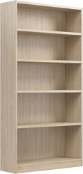 Universal Tall 5 Shelf Bookcase in Natural Elm - Vertical Storage