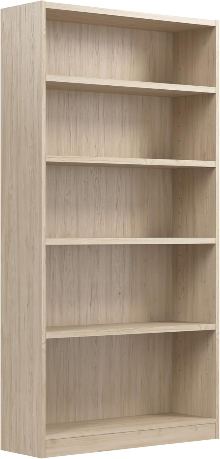 Universal Tall 5 Shelf Bookcase for Home Office or Living Room