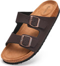 Mens Slides with Cork Footbed and Adjustable Webbing - Comfort Sandals
