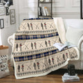 Fishing Themed Throw Blanket 50 x 60 in - Rustic Farmhouse Sherpa