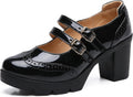 Women's Chunky Low Block Heels Mary Jane Pumps - Comfortable Work have