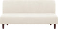 Stretch Armless Futon Cover Full Queen Size Slipcover - Porcelain