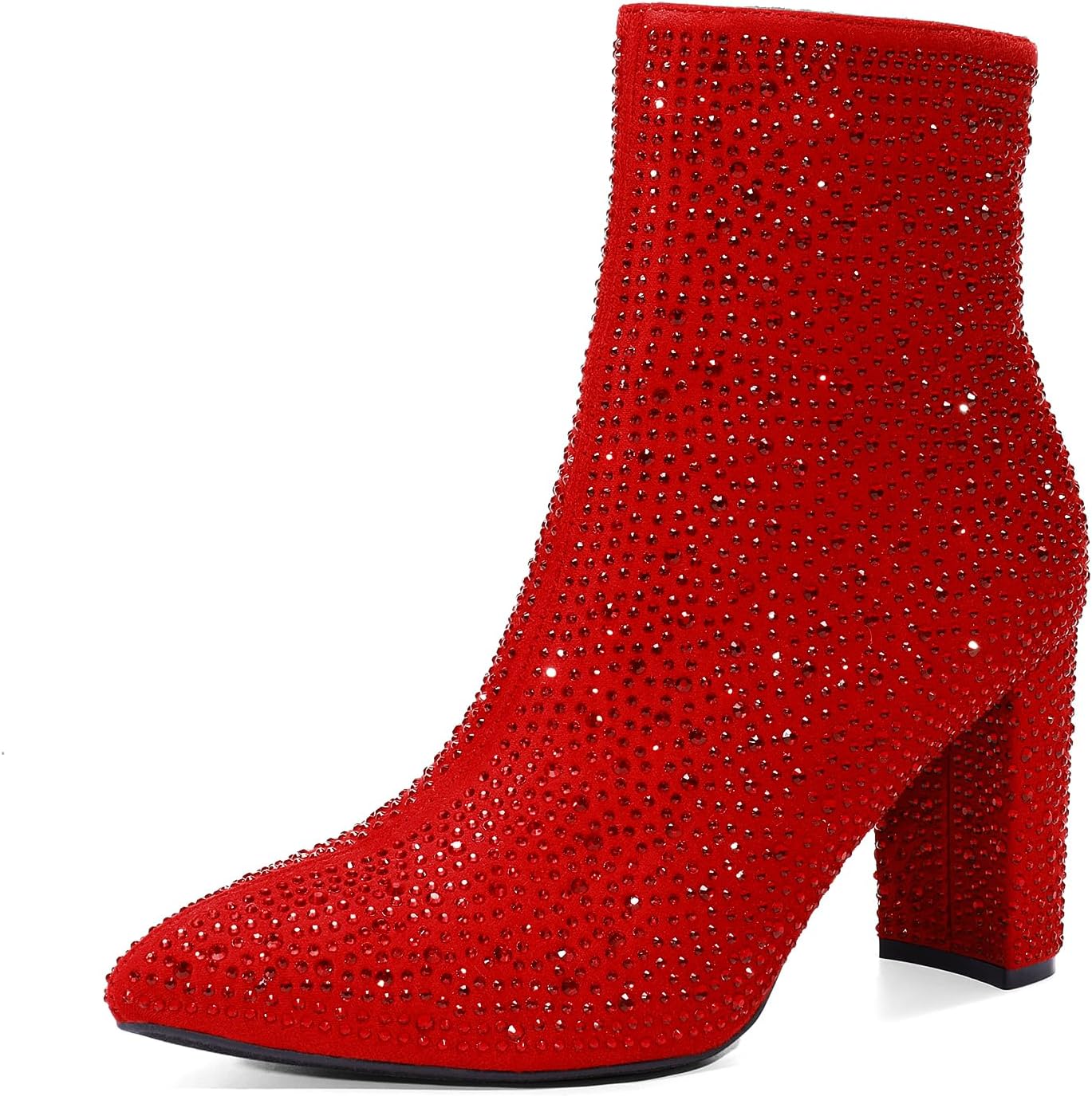 DREAM PAIRS Women's Chunky Heel Ankle Booties for Glam Style