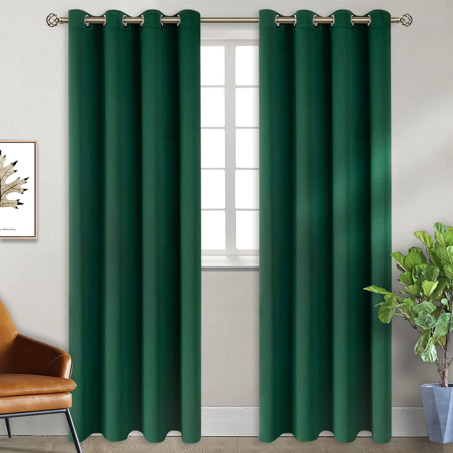 BGment Green Blackout Curtains 96 Inches Long for Total Privacy