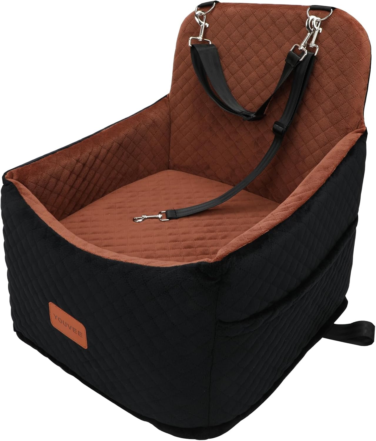 Youvee Elevated Dog Car Seat for Small Pets - Comfy & Secure!