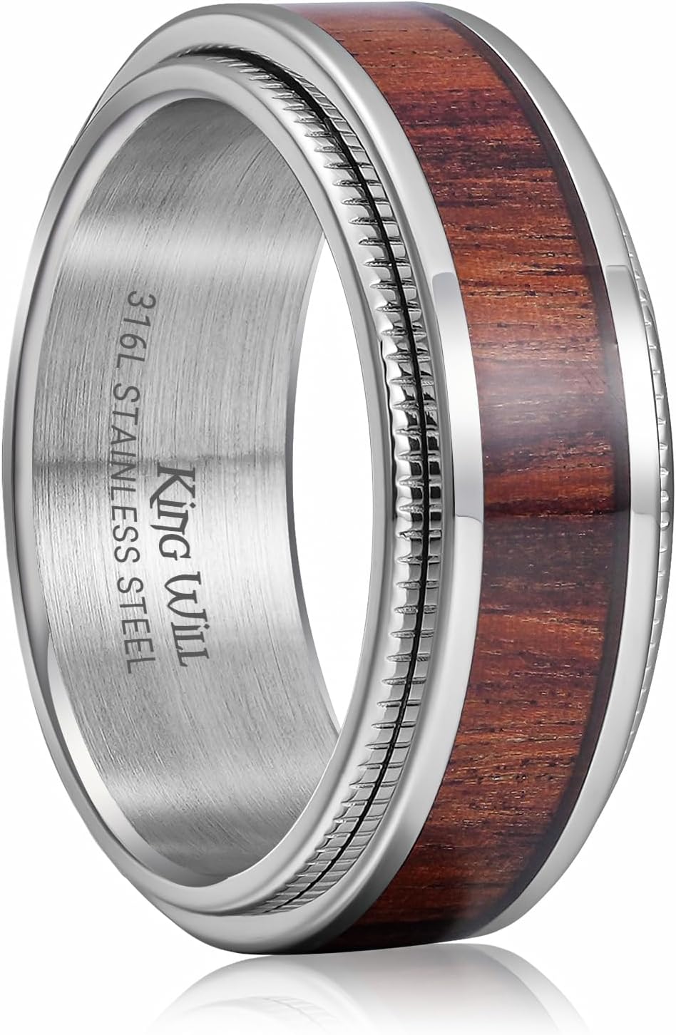 King Will 316L Stainless Steel Spinner Ring for Men Women