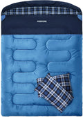 Double Sleeping Bag Flannel for Adults XXL Queen Size - Cozy
