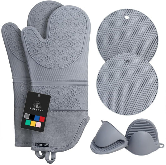 Rorecay Heat Resistant Oven Mitts Set
