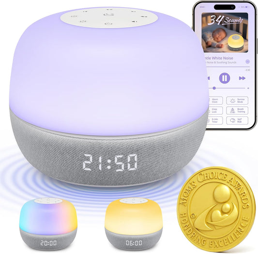 Mewaii White Noise Sound Machine with Sunrise Alarm & App Control