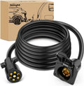 7 Way Trailer Plug Extension Cord 12 ft - Heavy Duty 7-Pin Extension