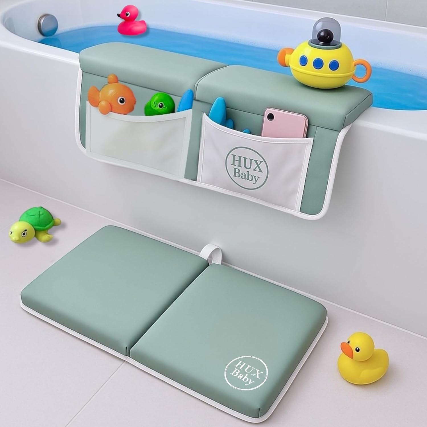 Comfortable Baby Bath Kneeler and Elbow Rest Pad Set for Parents