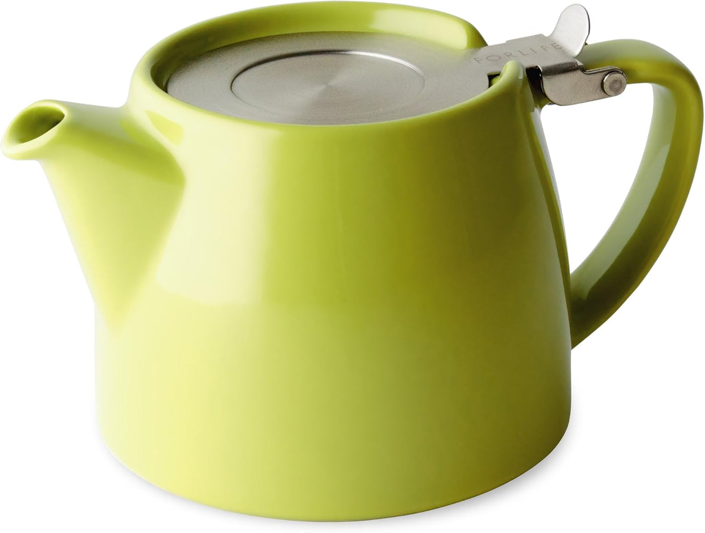 FORLIFE Stump Teapot with SLS Lid and Infuser, 18-Ounce Lime