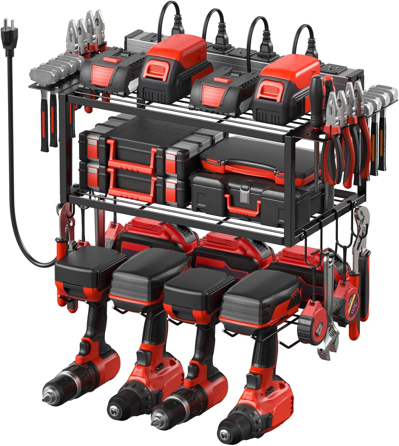 3-Layer Tool Organizer & Charging Station by JUNNUJ