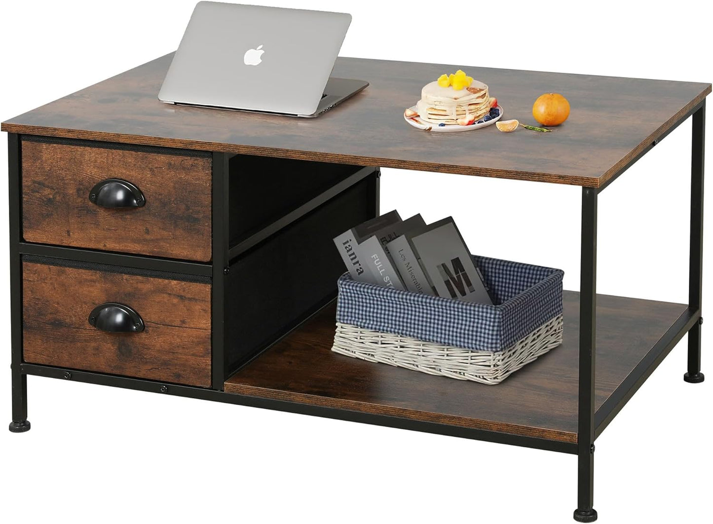 SENIG Coffee Table with Drawers for Living Room Spaces