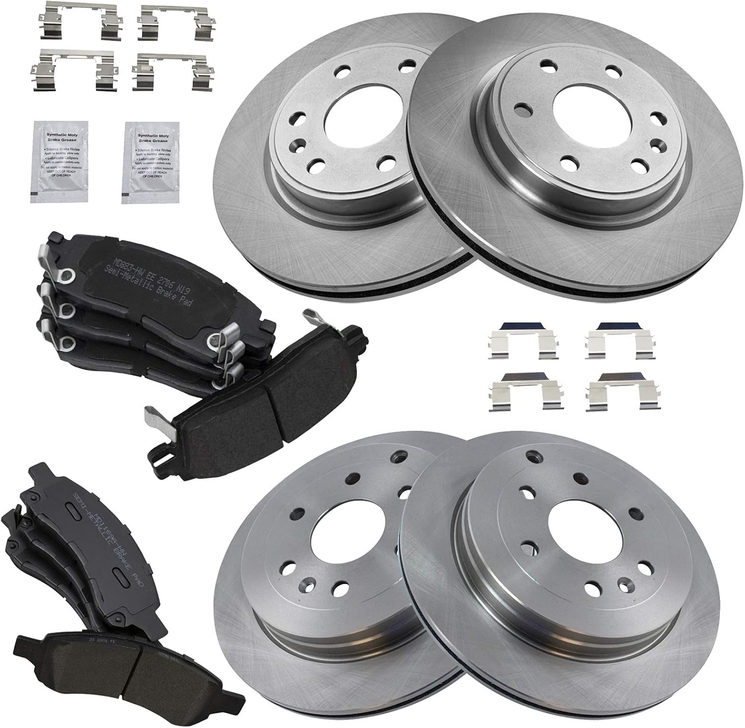 TRQ Brake Pad & Rotor Kit for 2008-2017 Buick Enclave & More