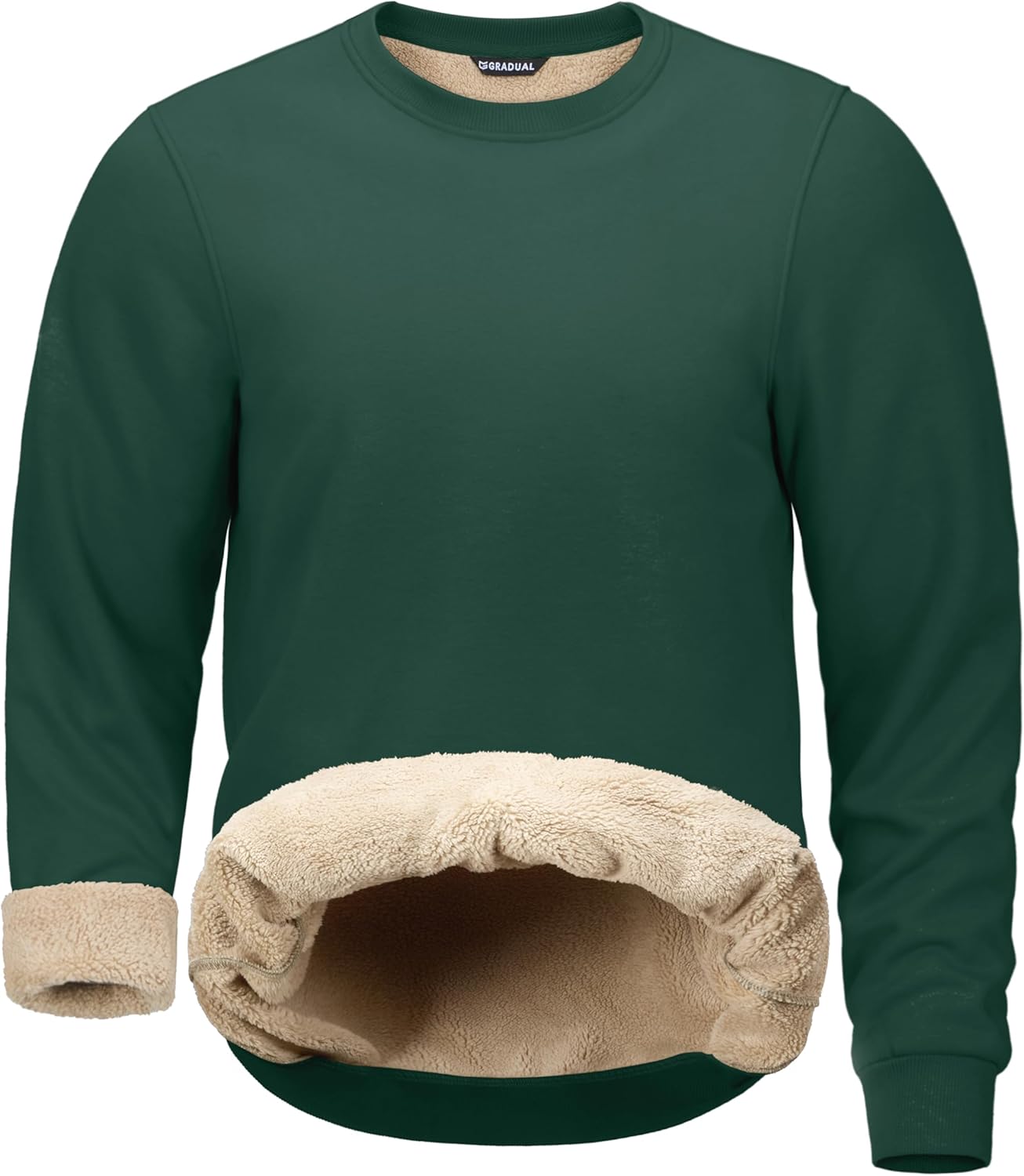 G Gradual Sherpa Lined Sweatshirts for Men - Warm Fleece Crewneck