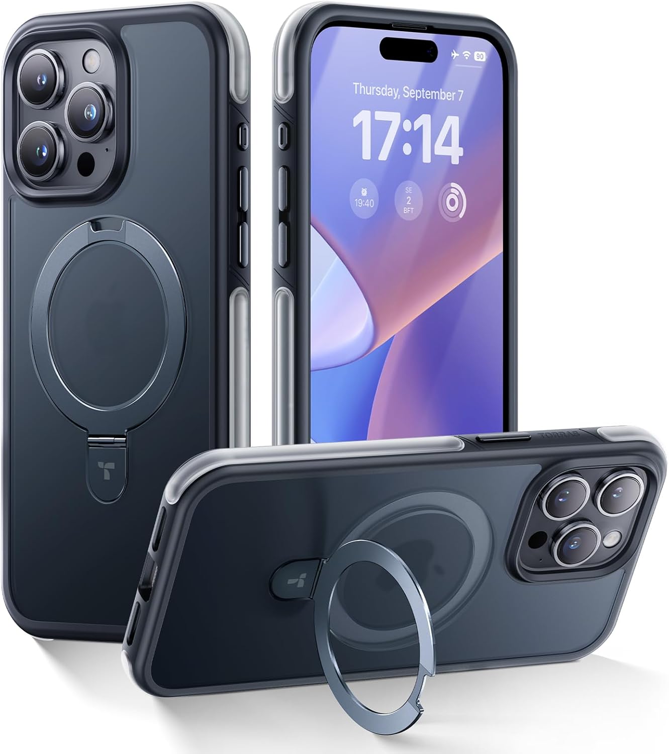 TORRAS Q1 Air iPhone 15 Pro Case with Magnetic Stand and Protection
