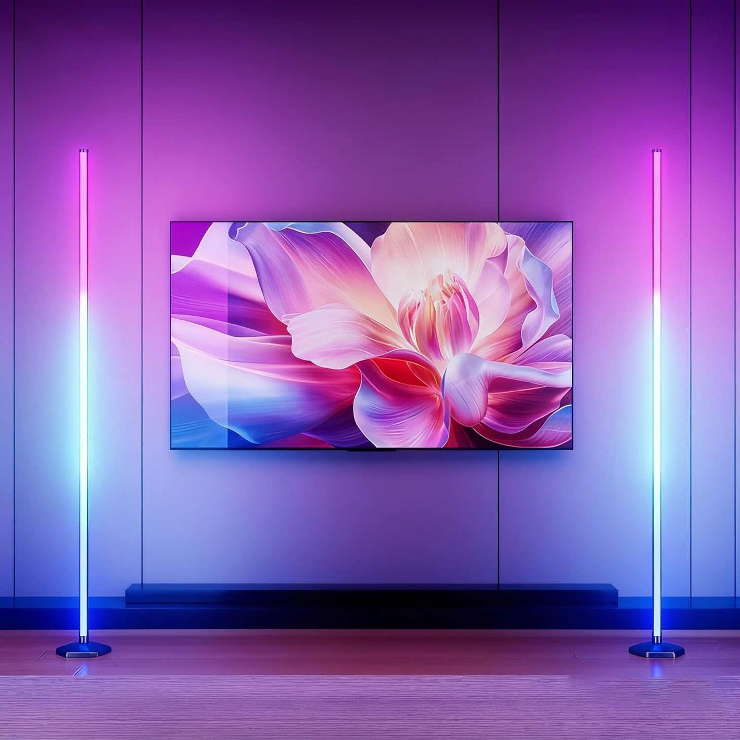 RGB Corner Floor Lamp with Smart Control for Dynamic Lighting