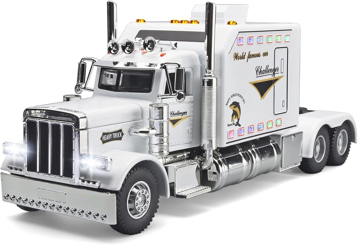 Semi Truck Toys for Boys - Metal Diecast Model with Lights & Sounds