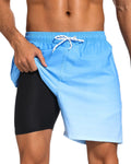 Mens Swim Trunks with Compression Liner 2-in-1 Quick Dry (Style YGHF)