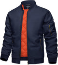 KEFITEVD Men's Windproof Bomber Jacket - Warm Quilted Windbreaker