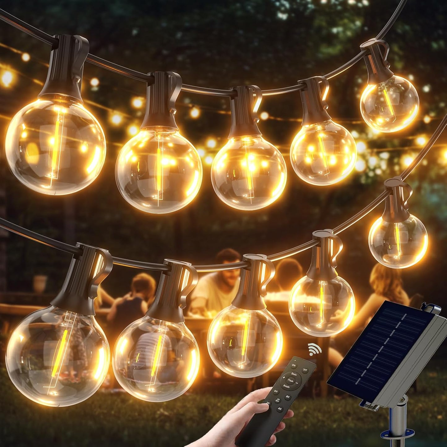 G40 Solar String Lights Outdoor with Remote for All Occasions
