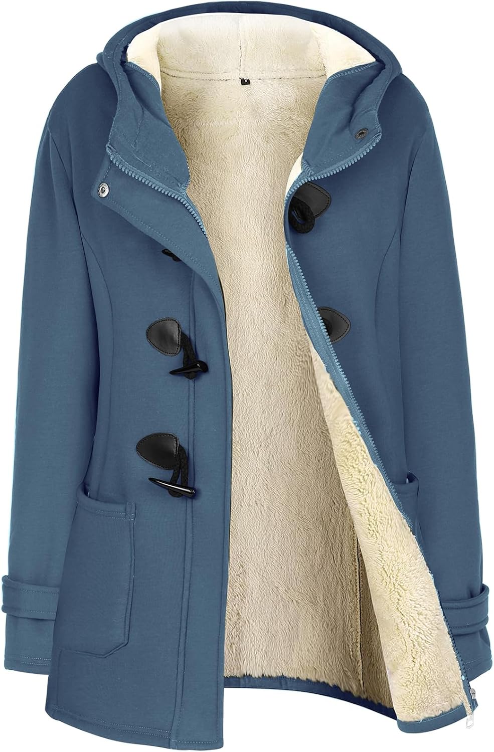 Gihuo Winter Jackets for Women Sherpa Lined Duffle Coat