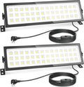 2 Pack Linkable LED Shop Lights 100W 15000LM - Ultra Bright Garage
