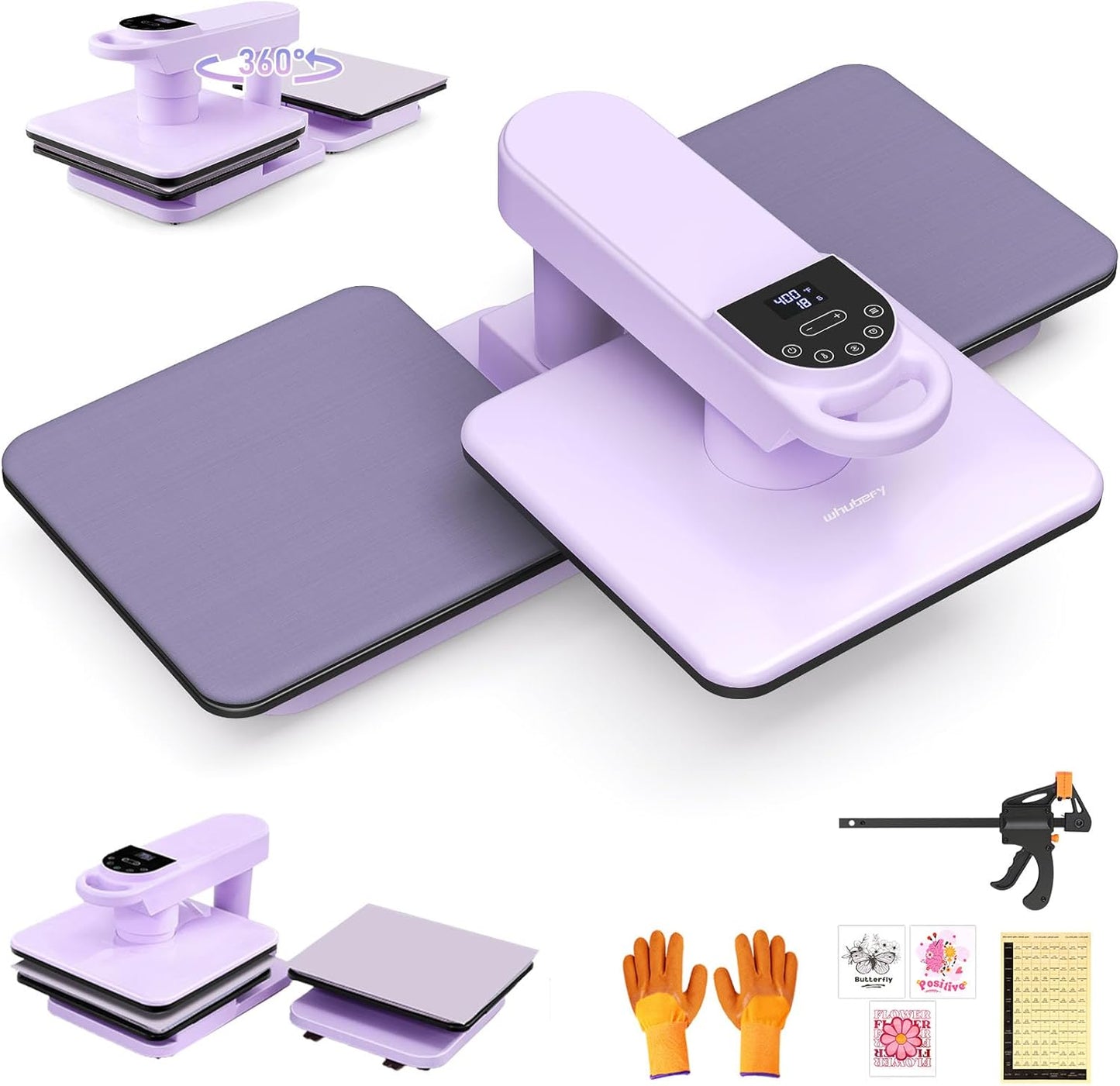 Whubefy Dual Auto Heat Press Machine for T-Shirt Printing