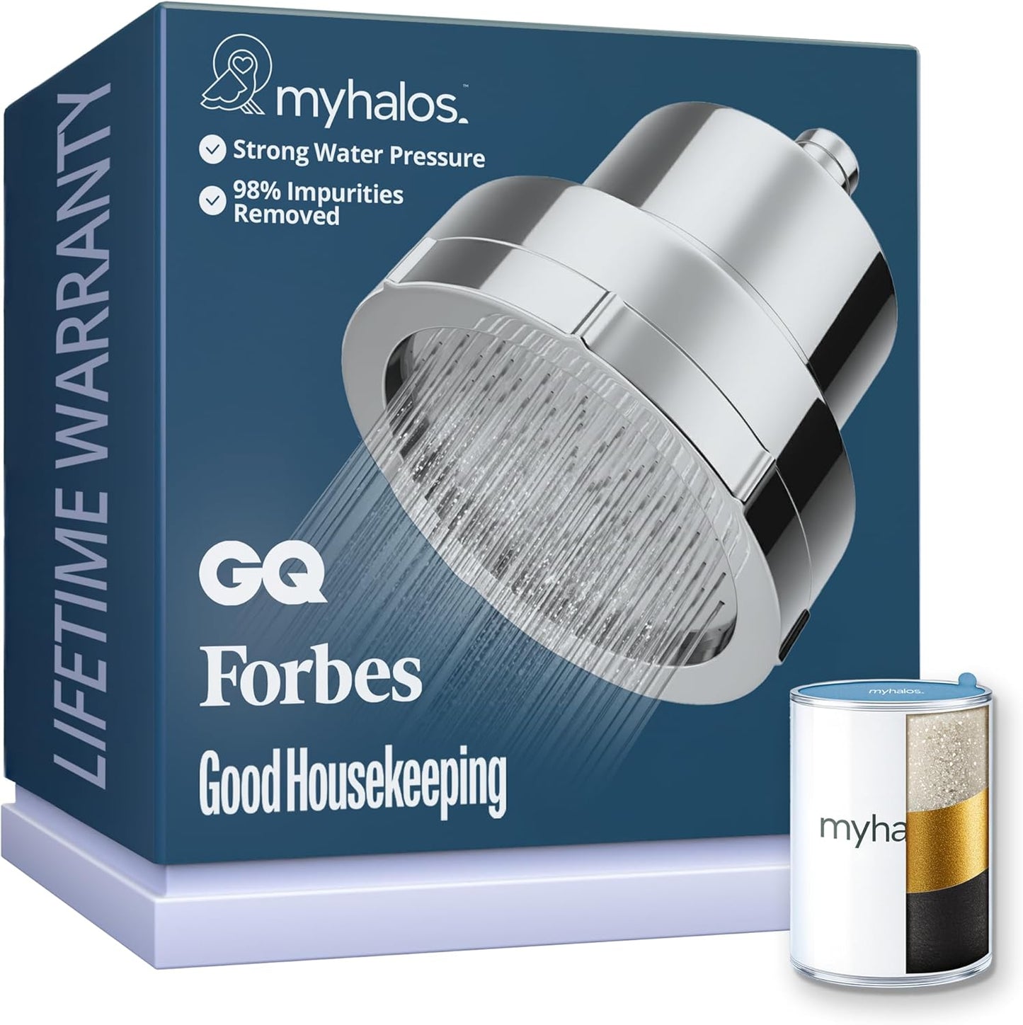 MyHalos Filtered Shower Head for Hard Water - High Pressure