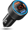USB C Car Charger 65W Dual USB-C & USB-A - Fast PD/QC Charging