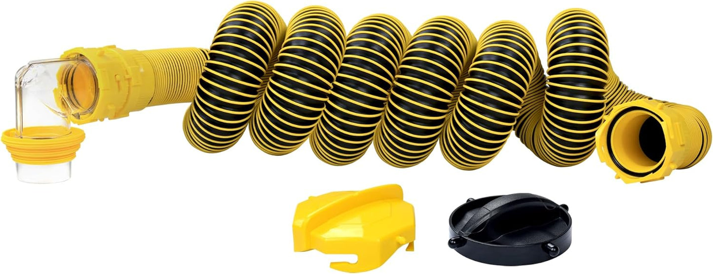 20 FT RV Sewer Hose Kit Heavy-Duty Leak-Proof with Adapter