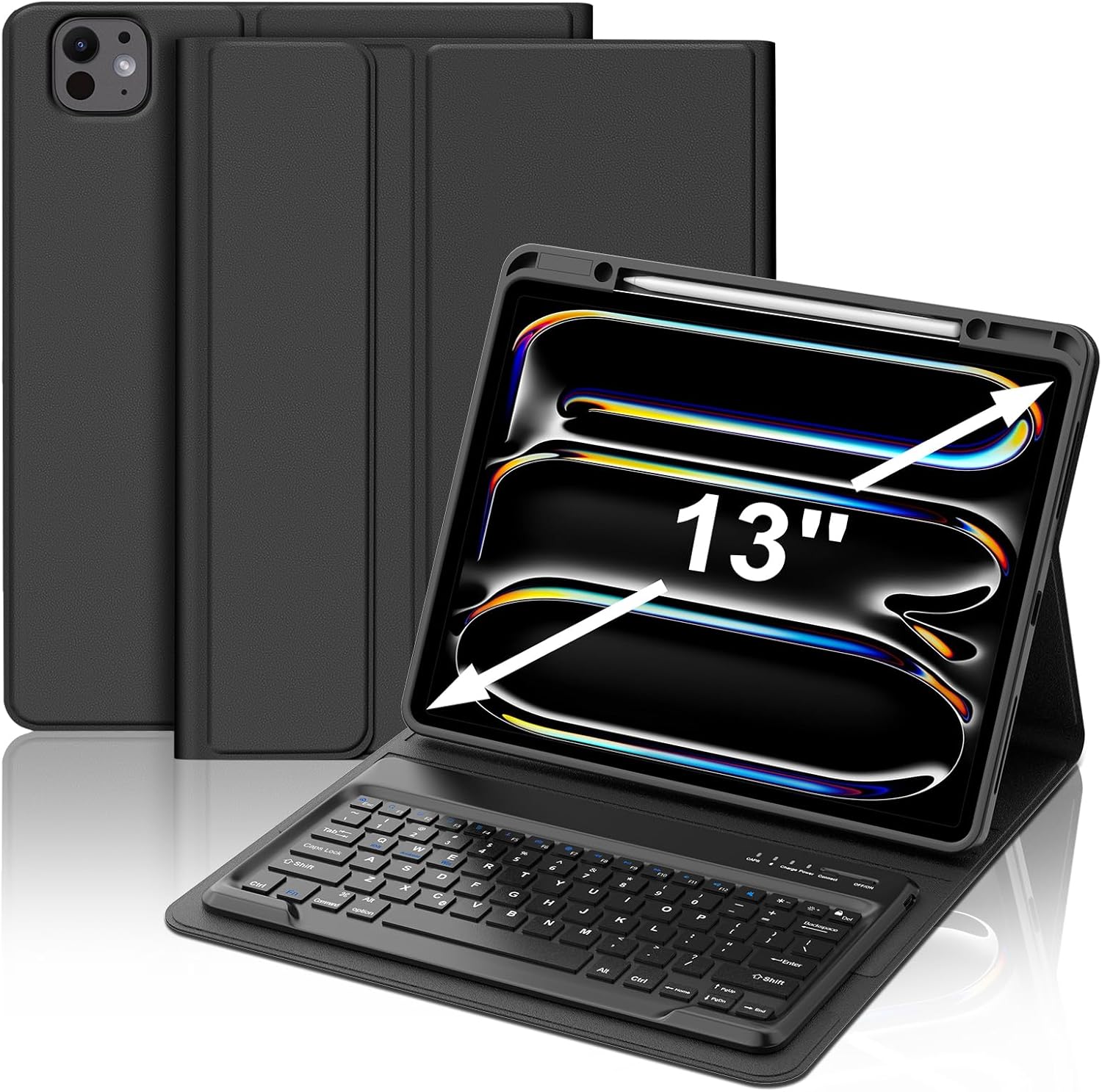 SENGBIRCH iPad Pro 13 inch Case with Keyboard and Pencil Holder