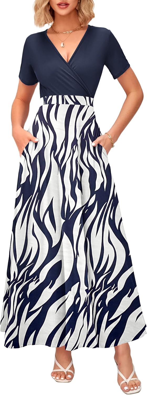 WNEEDU Women's Summer Maxi Dress with Pockets for Every Occasion