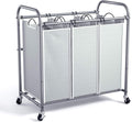 ROMOON Laundry Sorter 3-Section Hamper - Fast Sorting & Wheels