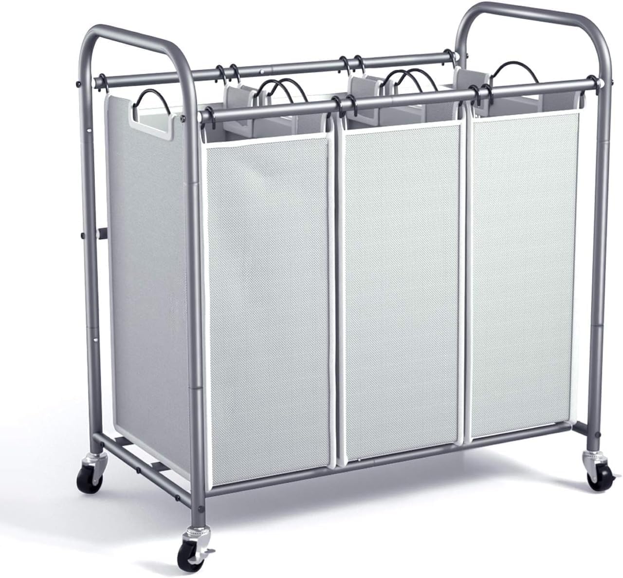 ROMOON Laundry Sorter with Wheels - Heavy Duty 3 Section Hamper