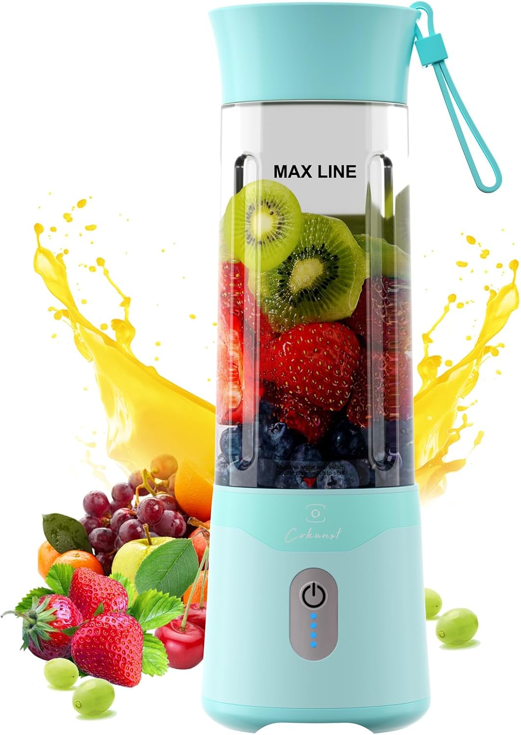 COKUNST 18oz Portable Blender: USB Rechargeable & Powerful for Protein Shakes