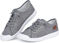 Womens Comfortable Elastic Canvas Sneakers - Lightweight Slip On Flats