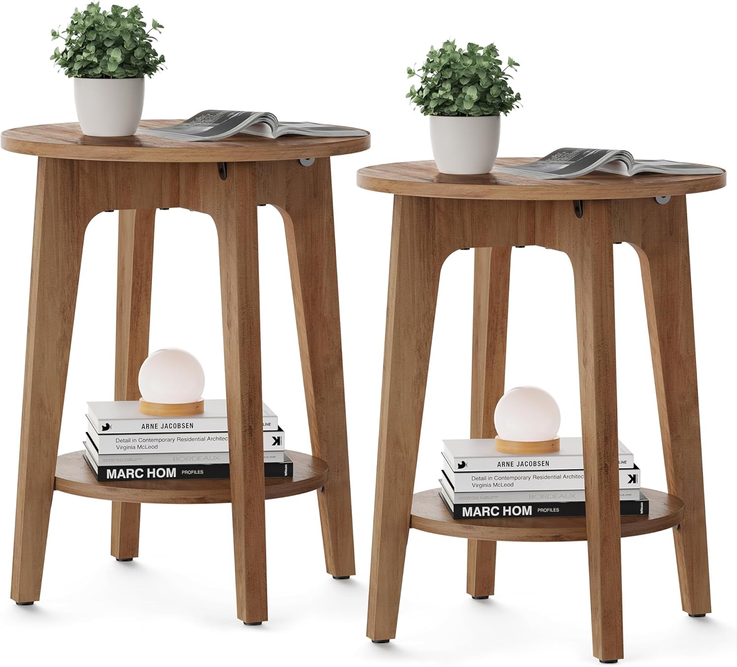 VASAGLE MAEZO Collection Set of 2 Side Tables for Small Spaces