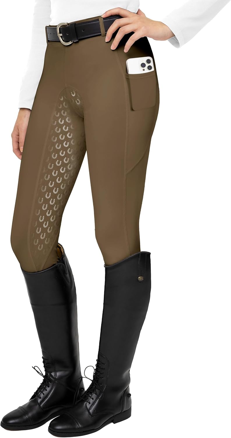 FitsT4 Sports Women's Full Seat Riding Tights with Grip