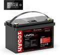 12V 100Ah LiFePO4 Battery with Updated LED Meter - Reliable 1280Wh
