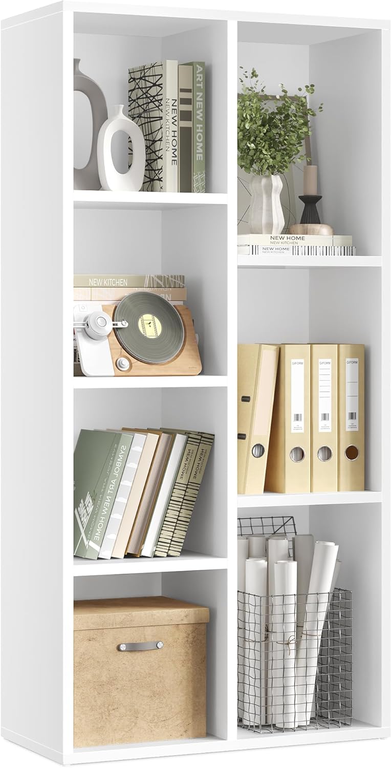 VASAGLE Bookcase with 7 Compartments for Stylish Storage