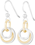 Minimalist Two-Tone Dainty Dangle Earrings - Everyday Classic