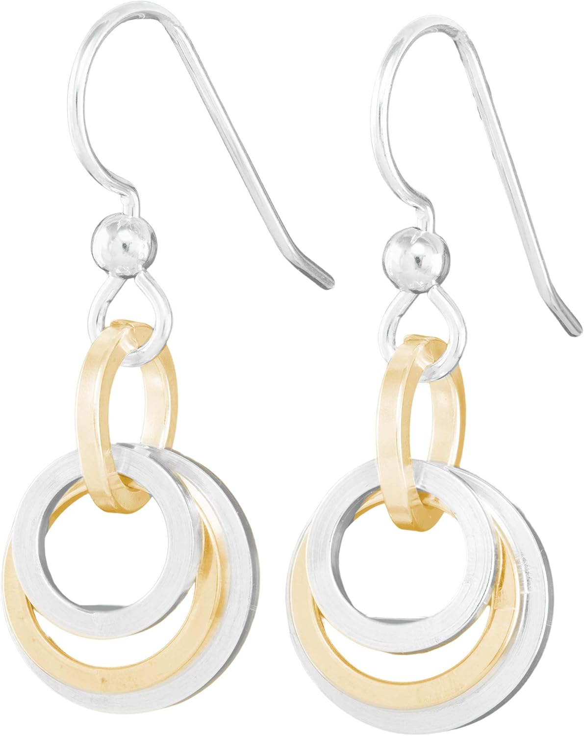 Minimalist Two-Tone Dainty Dangle Earrings for Everyday Style