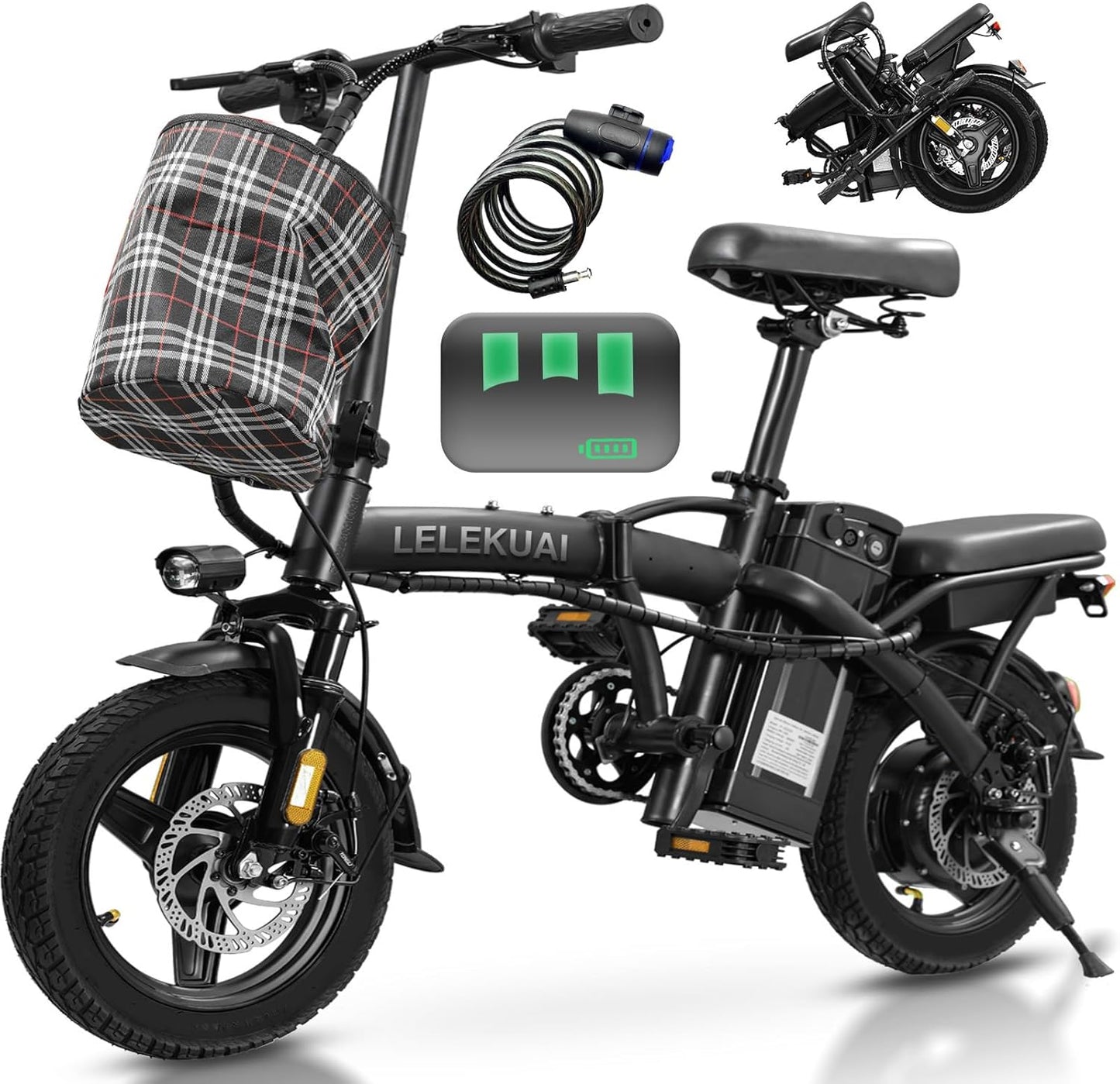 Folding Electric Bike for Adults with 560W Motor and 24MPH Speed