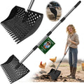 12-Inch 2-in-1 Chicken Poop Scooper & Rake for Easy Cleanup